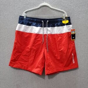 Speedo Men Swimwear 2XL Red Colorblock Trunks 50+ UPF Sun Protection Stretch NWT